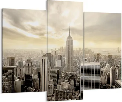 Produktbild von Bild auf Leinwand - Leinwandbild - Stadt Wolkenkratzer Manhattan New York - 130x100cm - Wand Bild - Wanddeko - Leinwanddruck - Bilder - Kunstdruck - Leinwand bilder - Wandkunst - CB130x100-2630