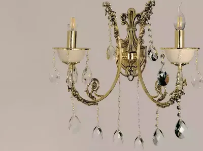 Zdjęcie produktu dla Lampa ścienna kinkiet żyrandol lampa ścienna złoty kryształ