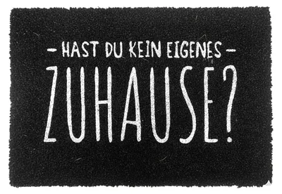 Kokosfußmatte Antirutsch 60x40 cm Schwarz für Innen & Außen