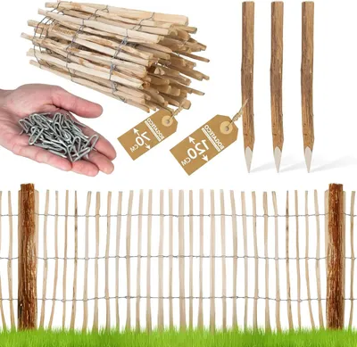 Immagine prodotto di Schapenhek in legno di nocciolo - Recinzione per giardino - Delimitazione del giardino - Legno di nocciolo naturale - 70 x 500 cm - Marrone