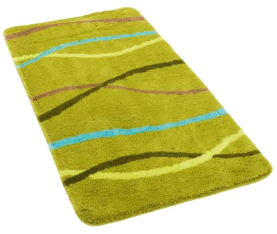 Produktbild von Pacific Badteppich Nevis Grün Streifen, Größe:55x55 cm WC-Vorleger mit Ausschnitt