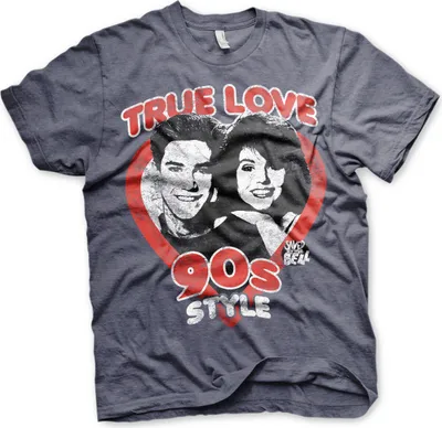 Produktbild von Saved By The Bell - True Love 90s Style T-Shirt - XX-Large - Navy-Heather