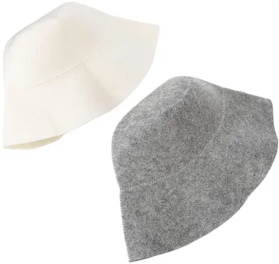 Filzhut - Stilvoll - Unisex - Set von 2 - Weiße/Graue Farbe - Saunakappe