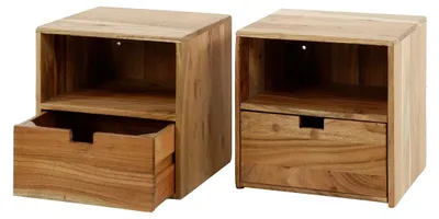 Produktbild von AnLi Style Nachttisch, flaches Modell, Größe XS, Set mit 2 Stück