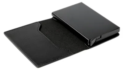 Produktbild von RFID-Schutz Geldbörse Kartenetui für Kreditkarten, schwarz mit Logo