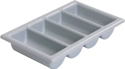 Produktbild von 1x Besteckmulde aus grauem Polypropylen, GN  Besteckkasten, Besteckbehälter