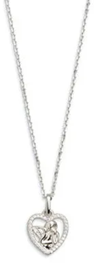 Produktbild von Xenox Damen 925 Sterling Silber Halskette mit Engel-Anhänger mit Zirkonia in sil