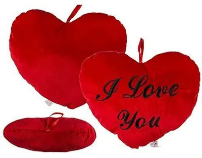 Plüschherz-Kissen "I Love You", 36 x 32 cm, rot