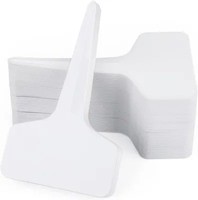 Produktbild von 100 Stück Pflanzenschilder Für draussen Wetterfest, Pflanzenstecker Zum Beschriften Mit 1 Marker, Schilder Beschriftung, Stecketiketten Pflanzen, Namensschilder Für Gemüse, Kräuter-Weiß