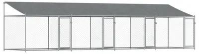 Image de Cage pour chien, usage extérieur - 8 x 2 x 2 mètres, en acier galvanisé - Toit étanche