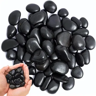 Imagen del producto de Piedras de rió negras, pulidas, de 2 a 3 cm, para plantas y decoración