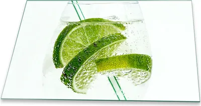 Produktbild von Herdabdeckplatte Glaskeramik 1 Teilig 80x52 Zitronen Grün Abdeckung Glas Spritzschutz