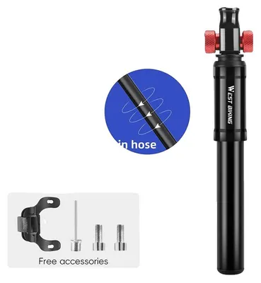 Image de Pompe à vélo, design portable, haute capacité de pression, noire
