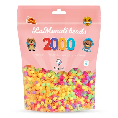Zdjęcie produktu dla Koraliki do Prasowania – Neonowe, 2000 Szt. Midi 5mm, Kompatybilne, La Manuli