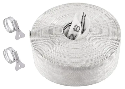 Flachschlauch 32 mm, 10 m, mit Edelstahlklemmen
