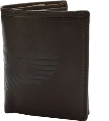 Produktbild von flevado Herrengeldbörse Flügel Druck Hochformat Echt Leder Dunkelbraun mit RFID Schutz (braun)