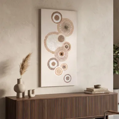Immagine prodotto di Mauro Ferretti murale Circly con applicazione 50x3,2x100 cm color crema