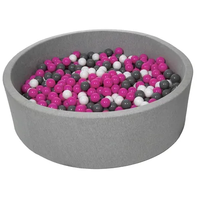 Produktbild von Bällebad für Kinder, Durchmesser ca. 125 cm + 900 Bälle weiß, rosa, grau