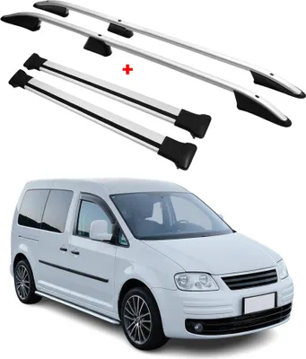 Image de Kit Barres de toit pour VW Caddy 2003-2010 Alu Gris L2 Empattement Long 4x