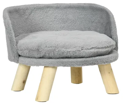 Produktbild von PawHut Hundebett, Hundesofa mit Kissen, Erhöhtes Haustierbett, Katzenbett, Grau