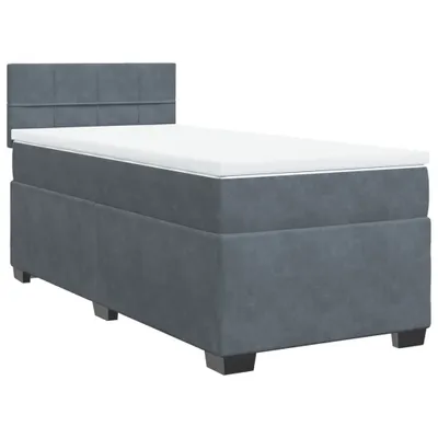 Produktbild von Boxspringbett mit Matratze Dunkelgrau 90x190 cm Samt