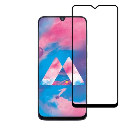 Produktbild von Displayschutzfolie  passend für Samsung Galaxy M30 - Full Cover Tempered Glass mit rundem Rand -  Tempered Glass mit abgerundeten Ecken