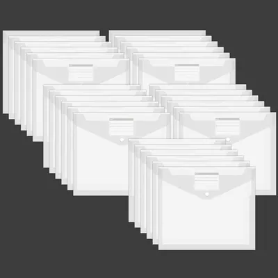 Produktbild von Verpackung mit 30 A4-Dokumententaschen, wasserdichte Dokumentenmappen, Dossiermappen mit Beschriftungsfeldern, Mappen zur Dokumentenorganisation, Büromaterialien, Hausaufgaben
