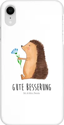 Produktbild von Mr. & Mrs. Panda Iphone XR Handyhülle Igel Blumen - Weiß - Geschenk, Premium Kunststoff, Besuch, Lustige Sprüche, Gute Besserung, Krankheit, Handy Case, Genesungswünsche