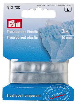 Elastikband transparent 10 mm x 3 m, für Nähen