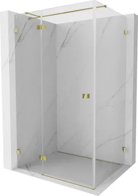 Produktbild von Mexen Lunar T Duschkabine Schwenkbar Links 125 x 110 cm, Transparent, Gold - 834T-125-110-50-00-L