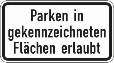 Produktbild von Dreifke® Schild I Verkehrszeichen Parken in...erlaubt, Nr.1053-30, Alu RA1, r...