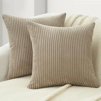 Produktbild von Kissenbezug 35x35 cm, Cord, 2er-Set, Dekokissen, dekorative Kissenbezüge für Sofakissen