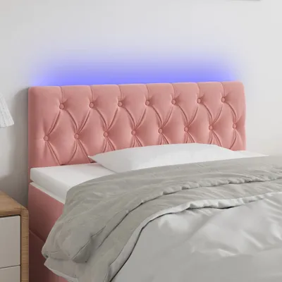 Produktbild von The Living Store LED Kopfteil Rosa 90x7x78/88 cm Samt