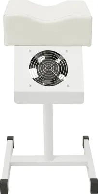 Produktbild von Pediküre Beinauflage - Fußpflege Fußstütze - Mit Nagelstaubabsauger - Höhenverstellbar 48–68 cm - H-förmige Basis - Metall - Tragkraft 10 kg - Weiß