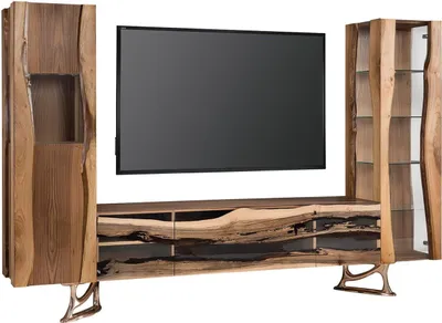Zdjęcie produktu dla Niskie szafki pod telewizor z litego drewna – trwałe i eleganckie do Twojego salonu.