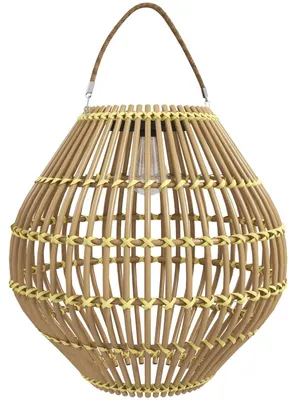 Obrázek produktu pro Sluneční Solární Lampa Ratanové Zahradní Světlo, Vodotěsné, Světelný Senzor, Design Bubnu, Žlutá