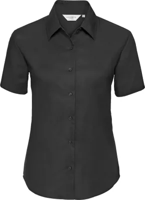 Produktbild von Russell Collection Easy Care Oxford Bluse, Kurzarm BC1024 (3XL) (Schwarz)
