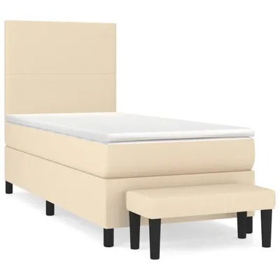 Produktbild von vidaXL Boxspringbett mit Matratze Creme 80x200 cm Stoff