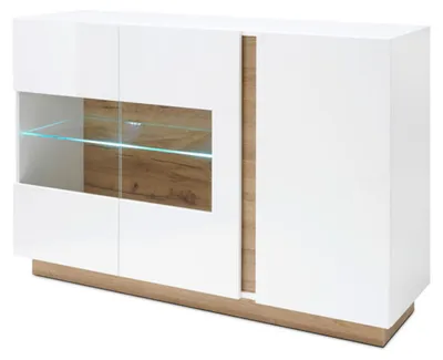 Produktbild von Sideboard Clair Kommode 138x40x91cm weiß Hochglanz - Grandson Oak