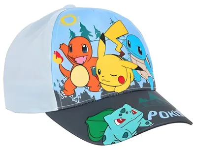 Produktbild von Pokemon Pikachu Glumanda Kinder Basecap Baseball Kappe Mütze – Blau / 52