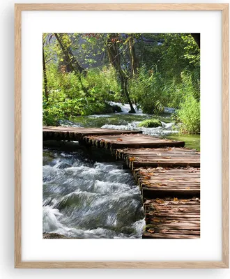 Produktbild von Gerahmtes Poster - Rahmen in heller Eiche - Park natur grün bäume - 40x50 cm - Wand Bild - Wanddeko - Wandbilder - Wandposter - Bilderrahmen - Bilder - Kunstdruck - Wandbild - P2NPA40x50-0356