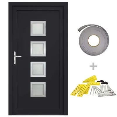 Obrázek produktu pro vidaXL Vchodové dveře antracit 98x190 cm PVC