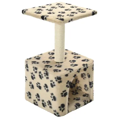 Immagine prodotto di vidaXL Tiragraffi per gatti in sisal 55 cm Beige stampa zampa