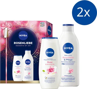 Produktbild von NIVEA Rosenliebe 2 x Geschenkset Duschgel 250 ml und Bodylotion 400ml
