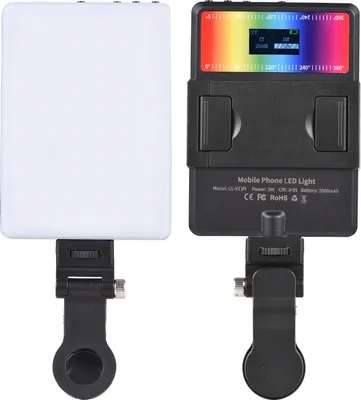 Zdjęcie produktu dla lampa fotograficzna 5 W RGB, dwukolorowe światło LED, kieszonkowe światło vlogowe, temperatura barwowa 2500 KšC9000 K, ściemnialna, z ekranem LCD, 78 kulek LED, 24 efekty świetlne FX, otwory gwintowane 1/4 cala, bateria 2000 mAh, zintegrowana do transmisji na żywo, studia domowego, fotografii komercyjnej