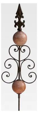 Produktbild von Metall-Gartenstecker mit Kugeln und Zier-Ornament, 120 cm, rost-antik