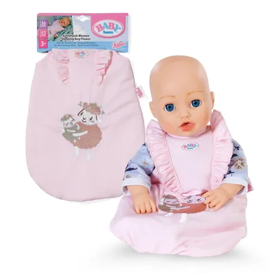 Produktbild von BABY born Puppenschlafsack rosa mit Blumen und Klettverschluss  für 36cm und 43 cm große Puppen