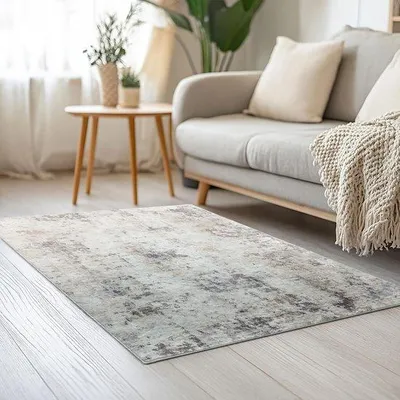 Obrázek produktu pro Ibenzoa® Moderní abstraktní koberec, vícebarevný – 100% polyester, protiskluzová TPR spodní strana, lze prát do 30 °C, vhodný do obývacího pokoje a ložnice, rozměry 60 x 120 cm