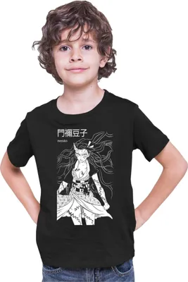 Obrázek produktu pro Dětské Triko Demon Anime Slayer Kimetsu No Yaiba Nezuko Kamado 011, 9-11 Jahr - 140 / Černá