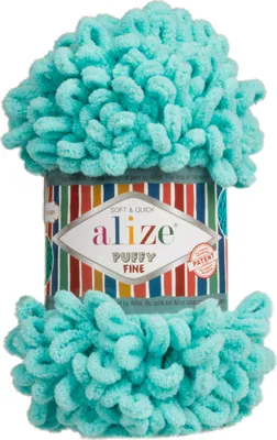 Strickgarn ALIZE Puffy Fine Uni, helltürkis